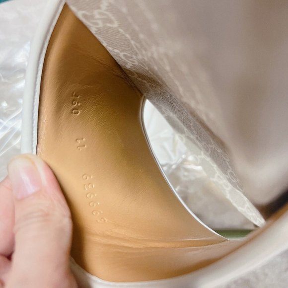 Gucci GG Supreme Monogram Demetra Logo Men Slide Sandal White Canvas US 11.5 - Picture 13 of 14